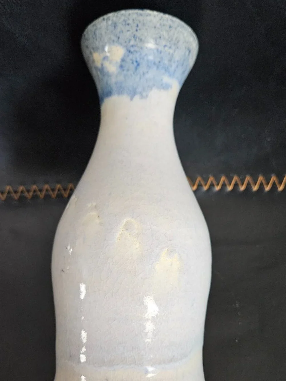 Handmade Matte Pale Blue Ceramic Bud Vase Signed Minimalist Pottery